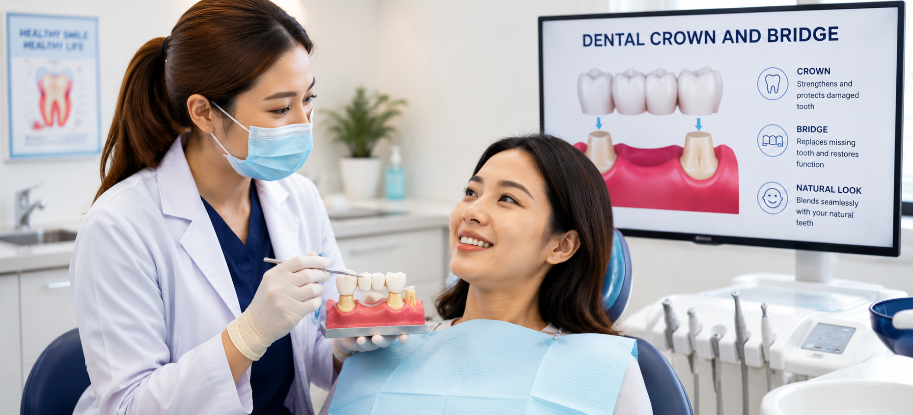 Dental Crown & Bridge - Cosmic Dental Clinic Teeth implant- Cosmic Dental Clinic